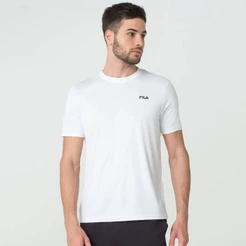 Camiseta Fila Basic Sports II Branco e Prata
