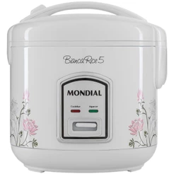 Panela de Arroz Elétrica Mondial Bianca Rice 400W 127v Branca 5 Xícaras Panela Antiaderente
