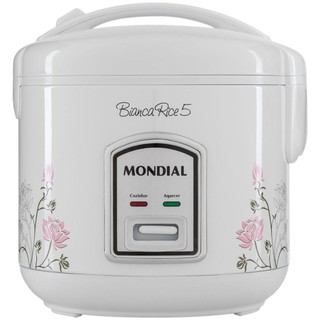 Panela de Arroz Elétrica Mondial Bianca Rice 400W 127v Branca 5 Xícaras Panela Antiaderente