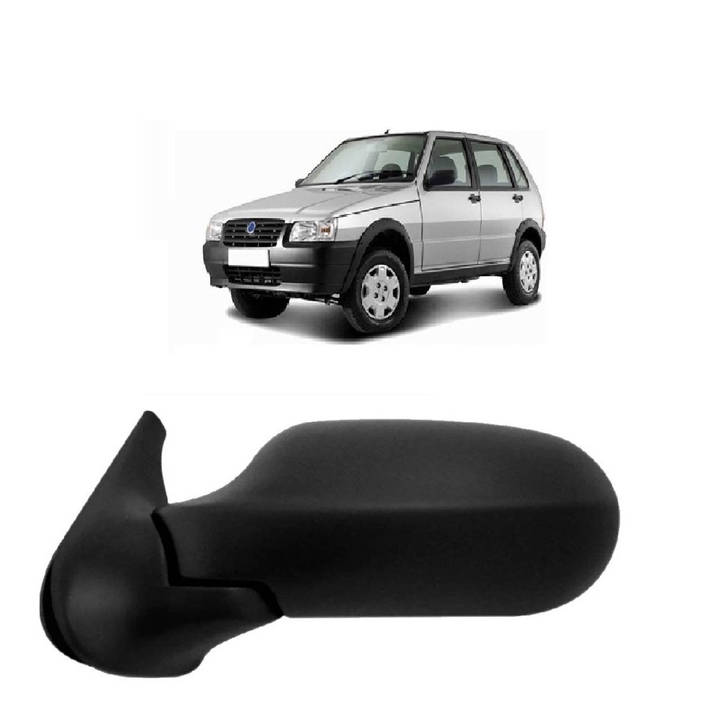 Retrovisor Uno Fire Flex 2005 2006 2007 2008 2009 2010 Preto Sem Controle 4 Portas Lado Esquerdo em Oferta na Shopee