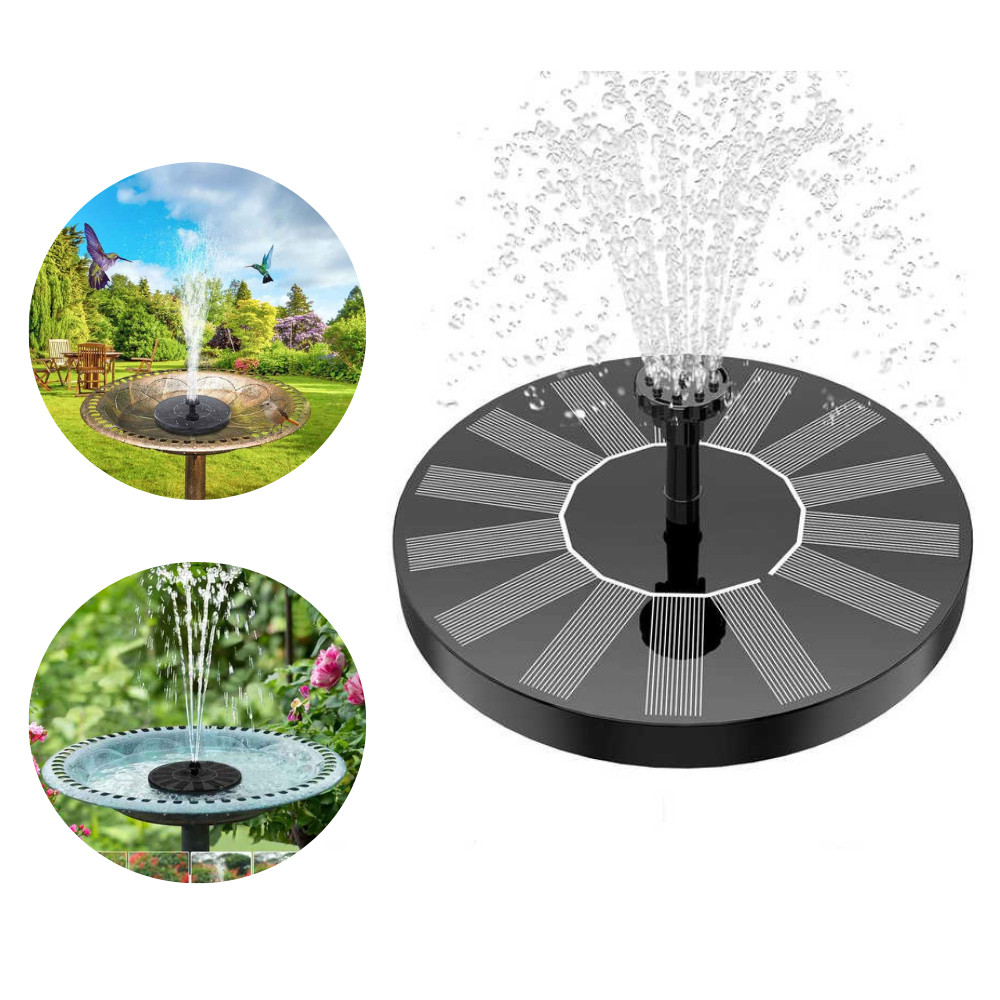 Mini Fonte Água Bomba Solar Chafariz Flutuante Jardins Lagos 1.2W