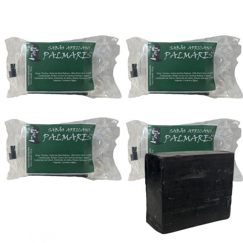Kit 4 Sabão Da Costa Africano Palmares 100 g + Presente
