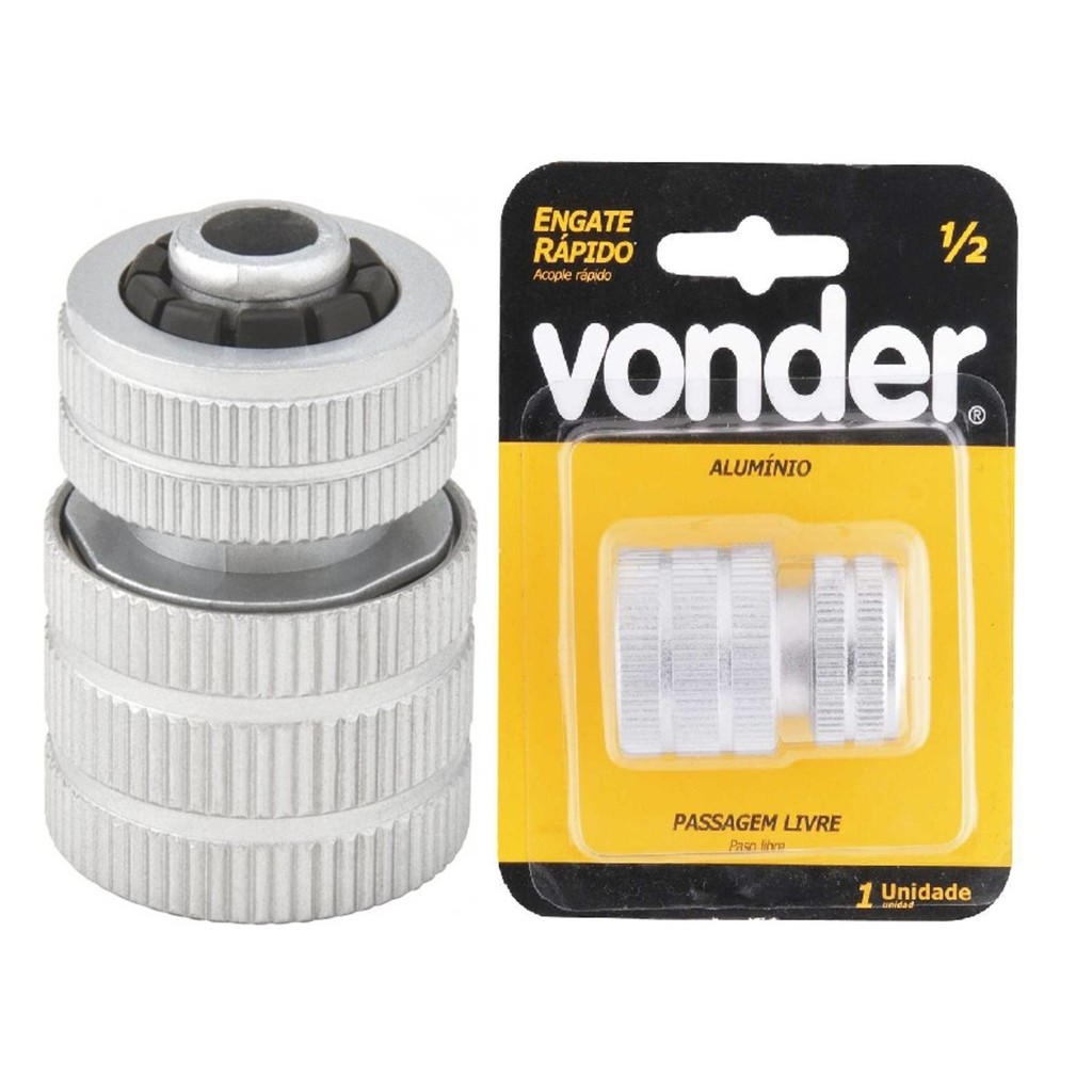 Adaptador De Mangueira Engate Rápido 1/2 De Alumínio Vonder