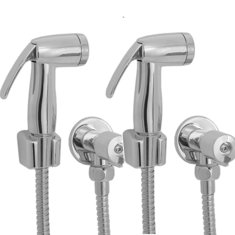 Kit 2 Duchas Higiênicas Completas Registro Metal 115 cm