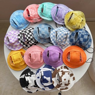 Chapéu Ajustável Para Cachorro Com Furos As Orelhas , Boné De Pescador Animais De Estimação , Filhote De , Gato , De Sol em Oferta na Shopee