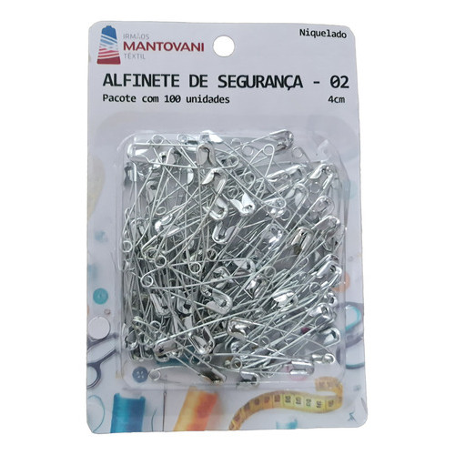 Alfinete De Segurança Pacote Com 100 Unidade Tamanho 4cm