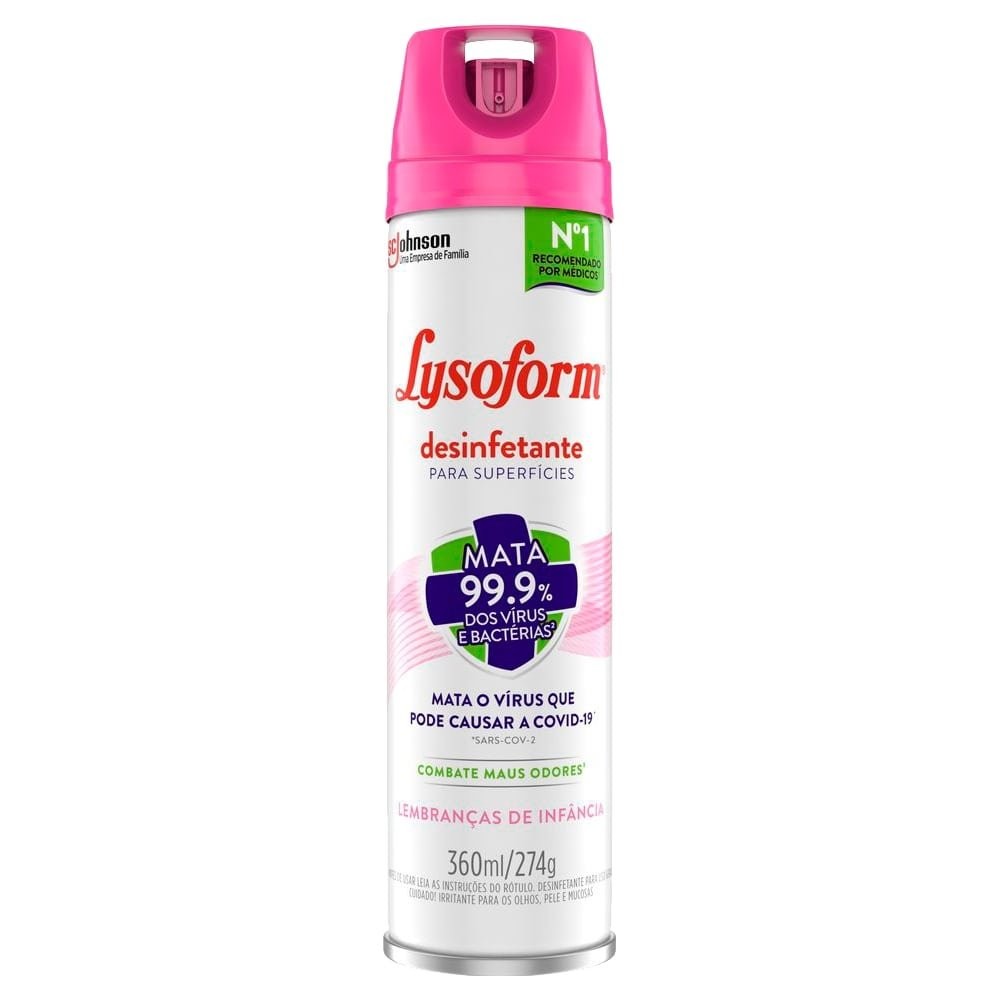 Desinfetante Lysoform Aerossol Lembranças de Infância 360ml em Oferta na Shopee