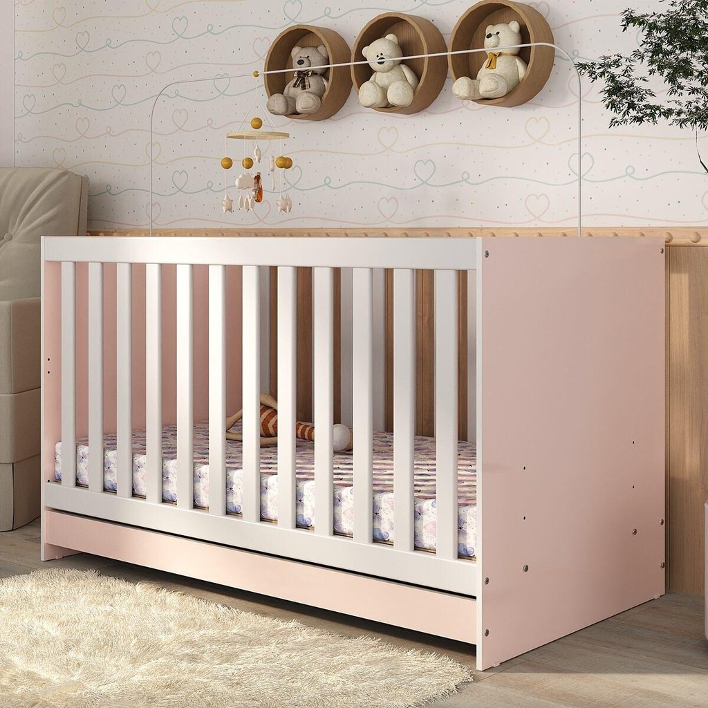 Berço 3 em 1 para Colchão 130 x 60cm Doce de Leite Multimóveis MP0527R - Mom & Baby