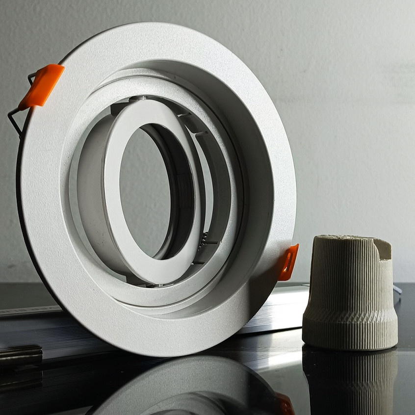 Spot Recuado Redondo MR11 MR16 Embutir no Teto com Soquete Iluminação Direcionada Branco Preto