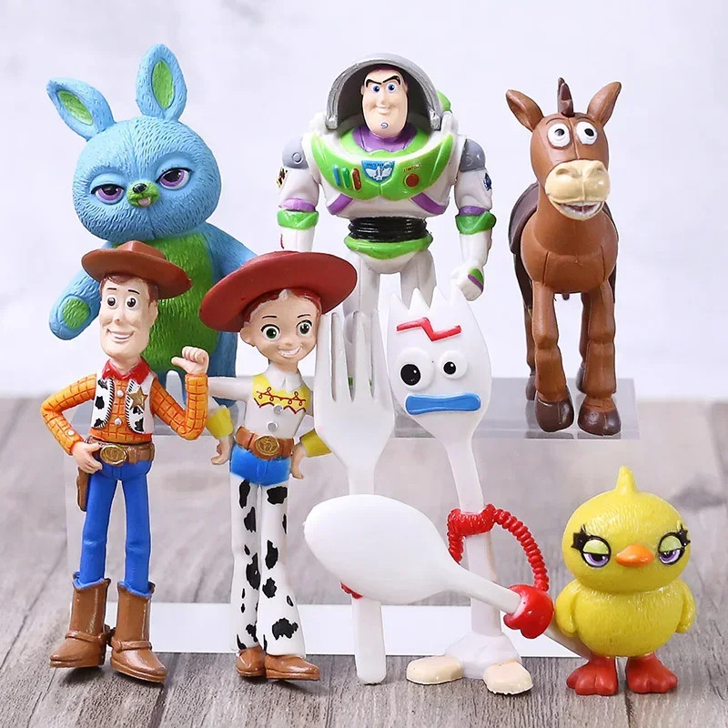ML 7pcs/set Woody Jessie Buzz Lightyear Bullseye Forky Ducky Bunny Números De Ação Em PVC
