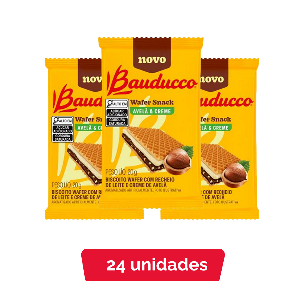 KIT WAFER SNACK BAUDUCCO 20G - 24 UNIDADES em Oferta na Shopee