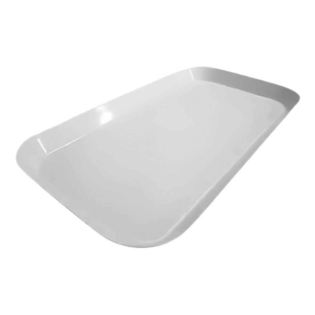 Travessa Prato Retangular Branco Para Petiscos Bandeja Melamina Multiuso Para Buffet 31x16cm Bestfer
