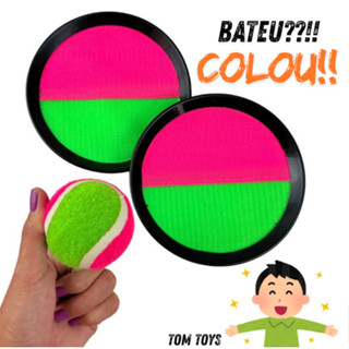 Kit Raquete Frescobol Bateu Colou Peteca Tênis C/ Bolinha Bate Gruda em Oferta na Shopee