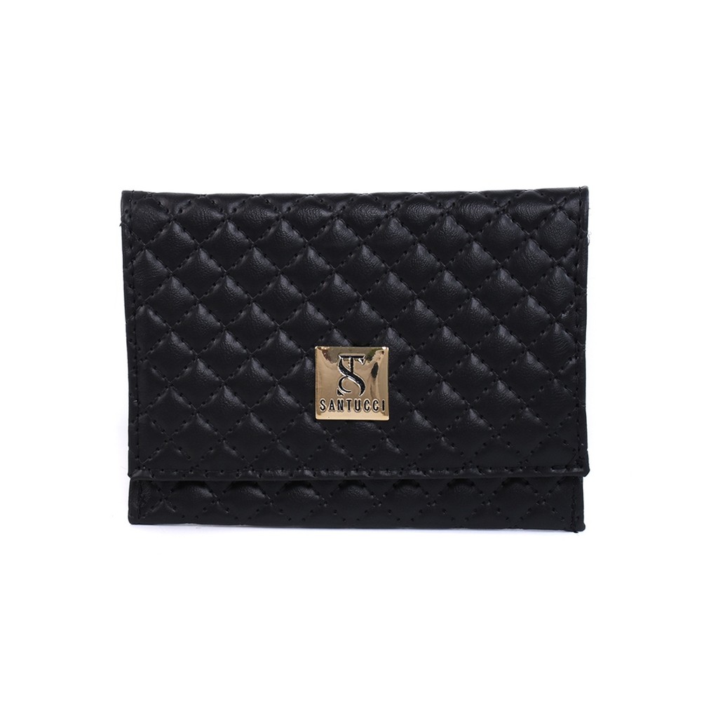 Carteira Feminina Preto Clássica Compacta com porta cartões versátil moderna