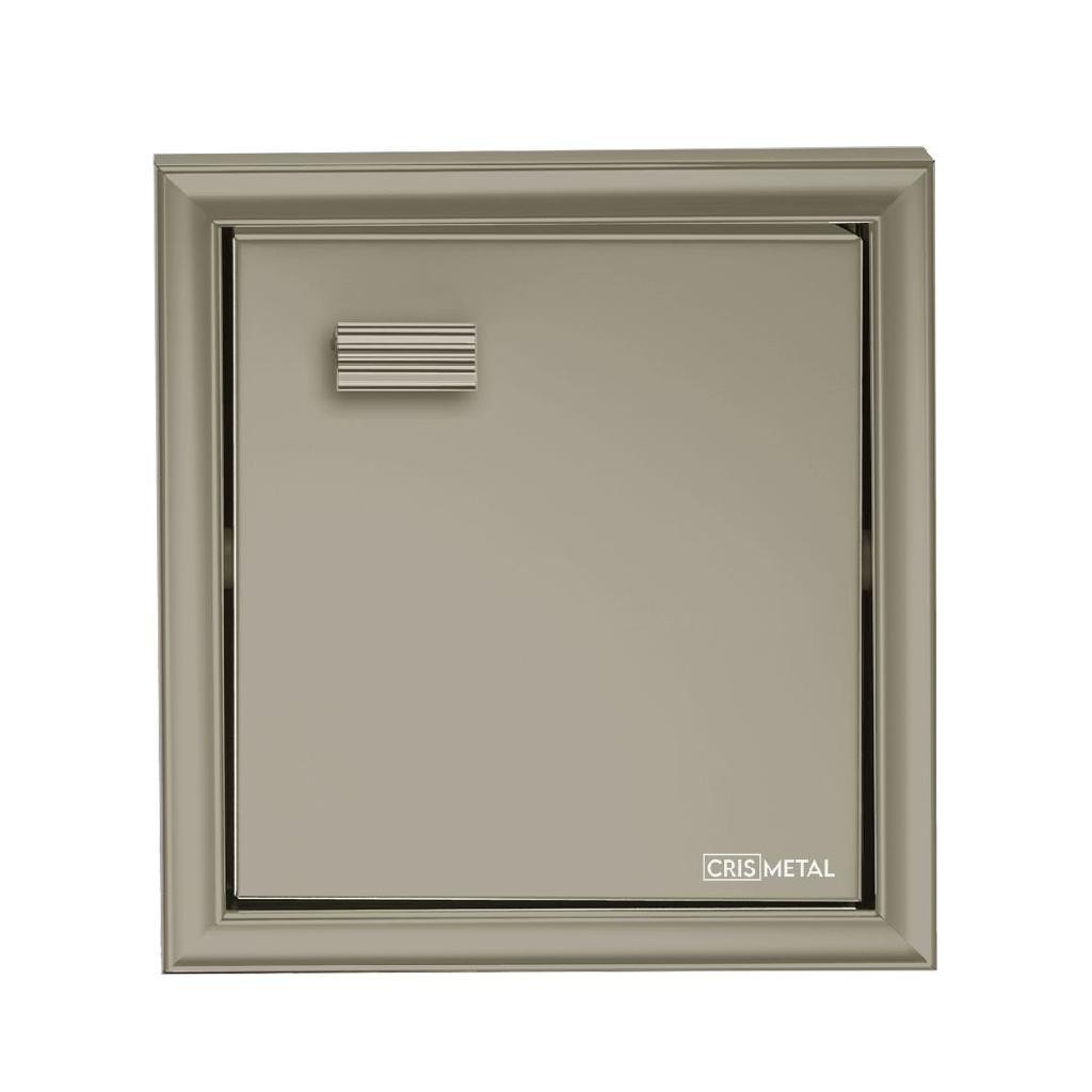  Papeleira De Embutir Champagne Crismetal Porta Papel Higienico 