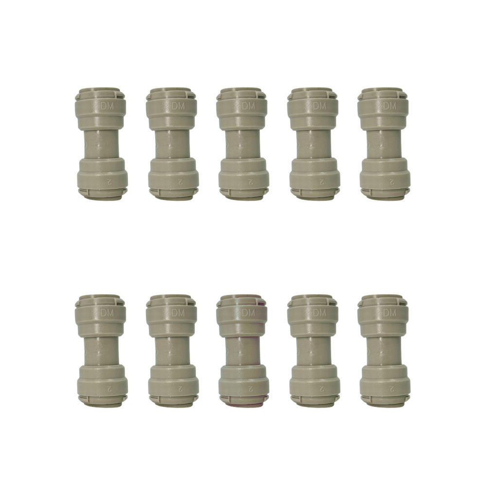 Kit 10 Conexão rápida união tubo 3/8 x tubo 3/8