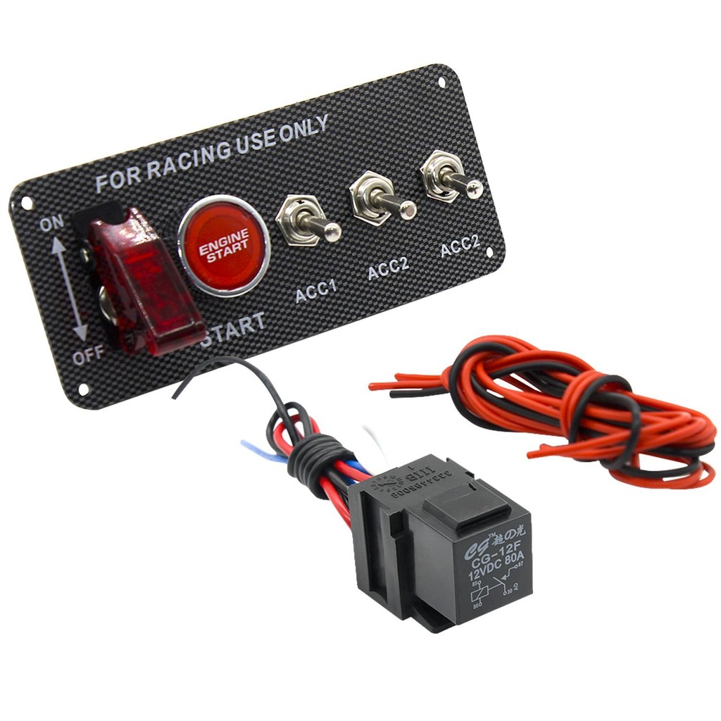 Painel Ignição Botão Partida Start Switch Chave Turbo