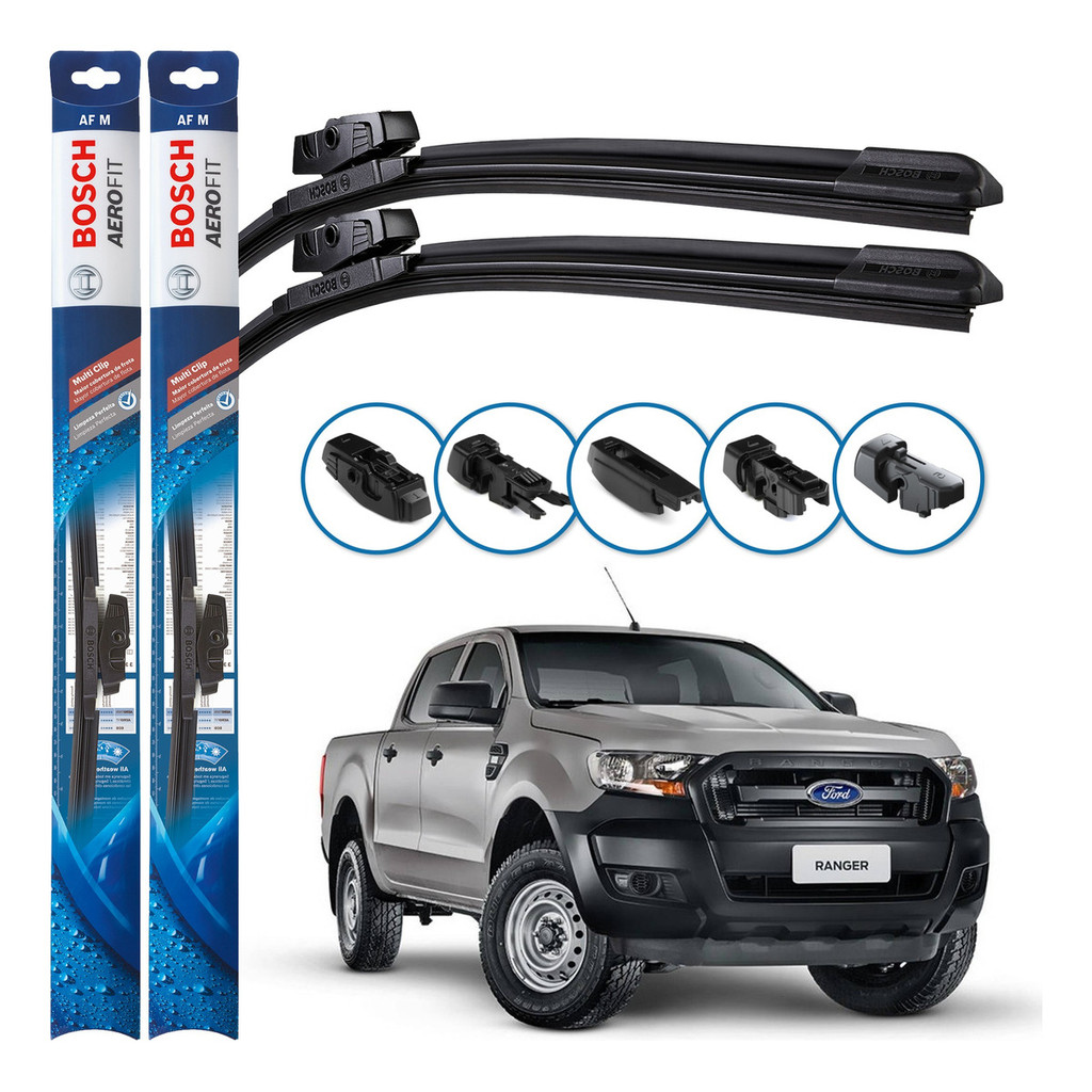 Par de Palhetas Limpador Parabrisa Multiclip Original Bosch Ford Ranger 2017 A 2019 em Oferta na Shopee