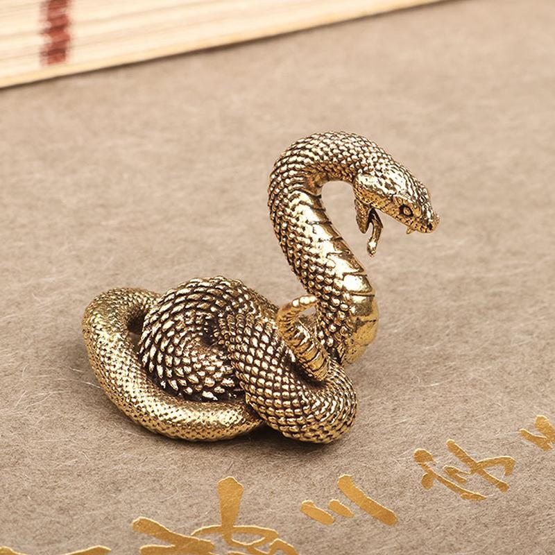 [largeloohg] Decorações De Ornamento De Cobra De Cobre Vintage , Chá , Animal De Estimação , Estatuetas De Boa , Miniatu