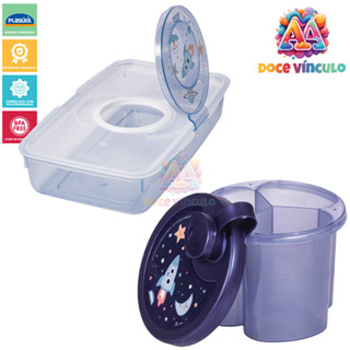 Porta Lenços Umedecidos Portátil C/ Tampa E Dosador de Leite Kit Bebê Infantil Astronauta em Oferta na Shopee