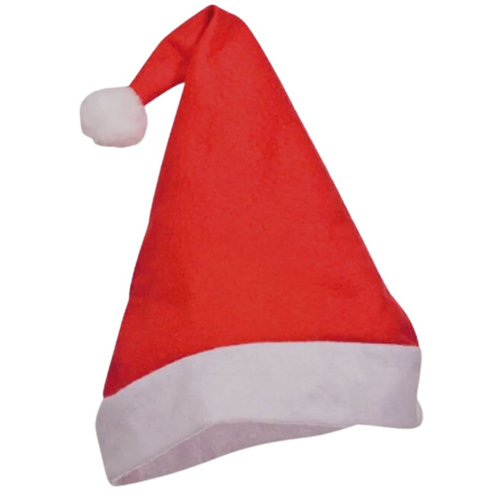 GORRO TOUCA PAPAI NOEL FELTRO COM POMPOM ENFEITE NATAL 28X38CM FARTEX