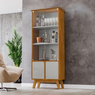 Cristaleira 2 Portas Madri Naturalle Com Off White Bechara Natura/Off White em Oferta na Shopee
