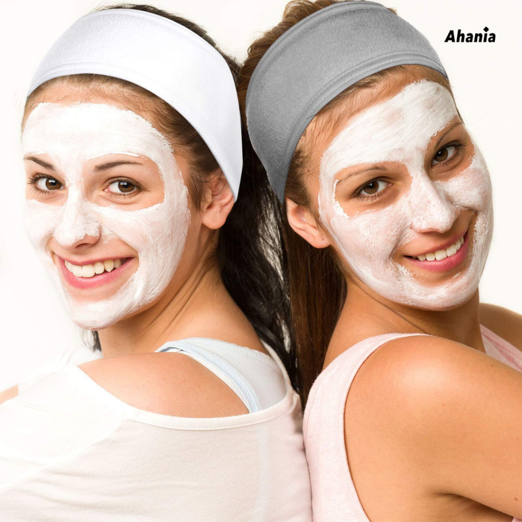 Detalhes do Ahania Kit de 2 Faixas Atoalhada Larga Para Limpeza Facial Para Maquiagem Anti Suor Cores Sortidas