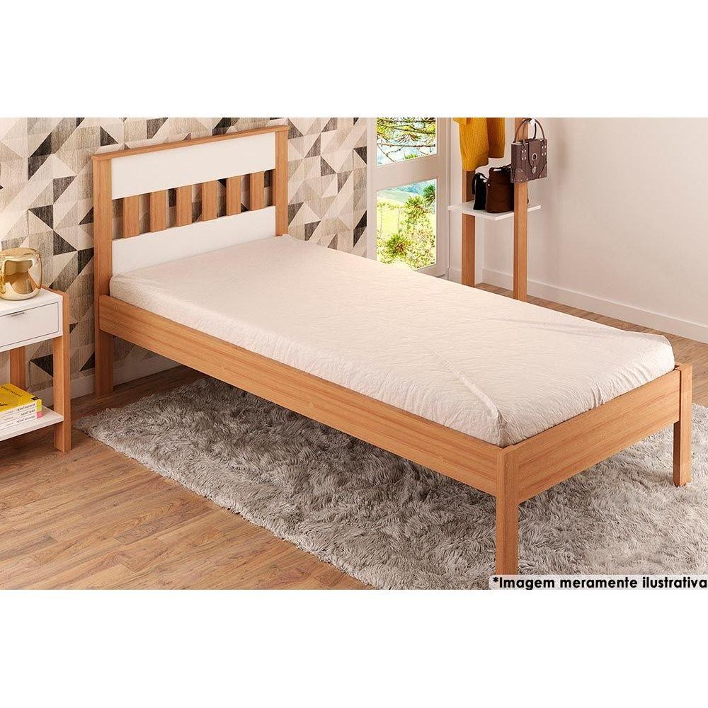 Cama Solteiro CM8006 Amêndoa/Branco - Tecno Mobili em Oferta na Shopee