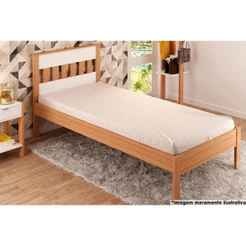 Cama Solteiro CM8006 Amêndoa/Branco - Tecno Mobili