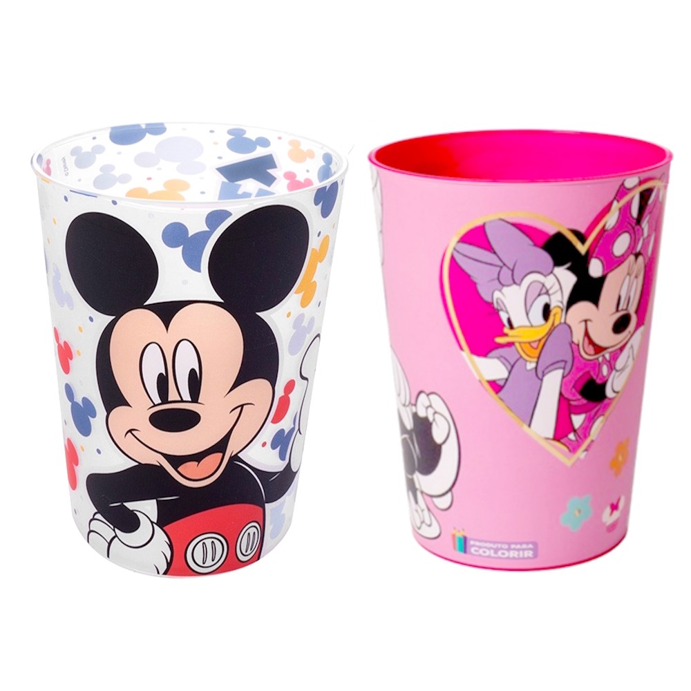 Kit Copos da Minnie e Mickey Mouse Premium 320ml