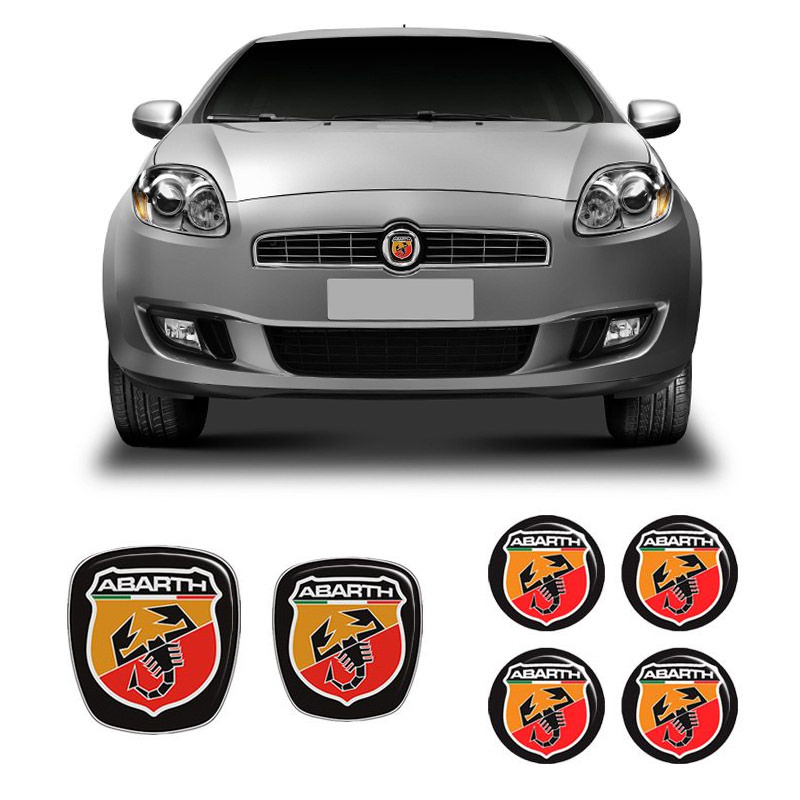 Kit Emblemas Abarth Fiat Bravo Resinado 2010 Ate 2016 em Oferta na Shopee