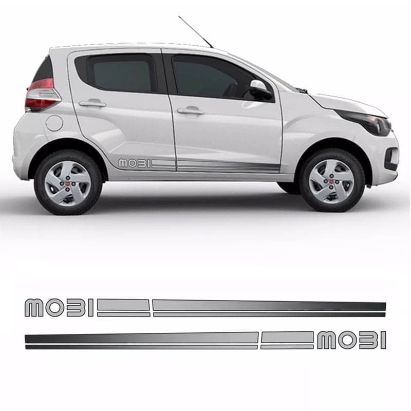Faixa Lateral Fiat Mobi Adesivo Decorativo Cinza em Oferta na Shopee