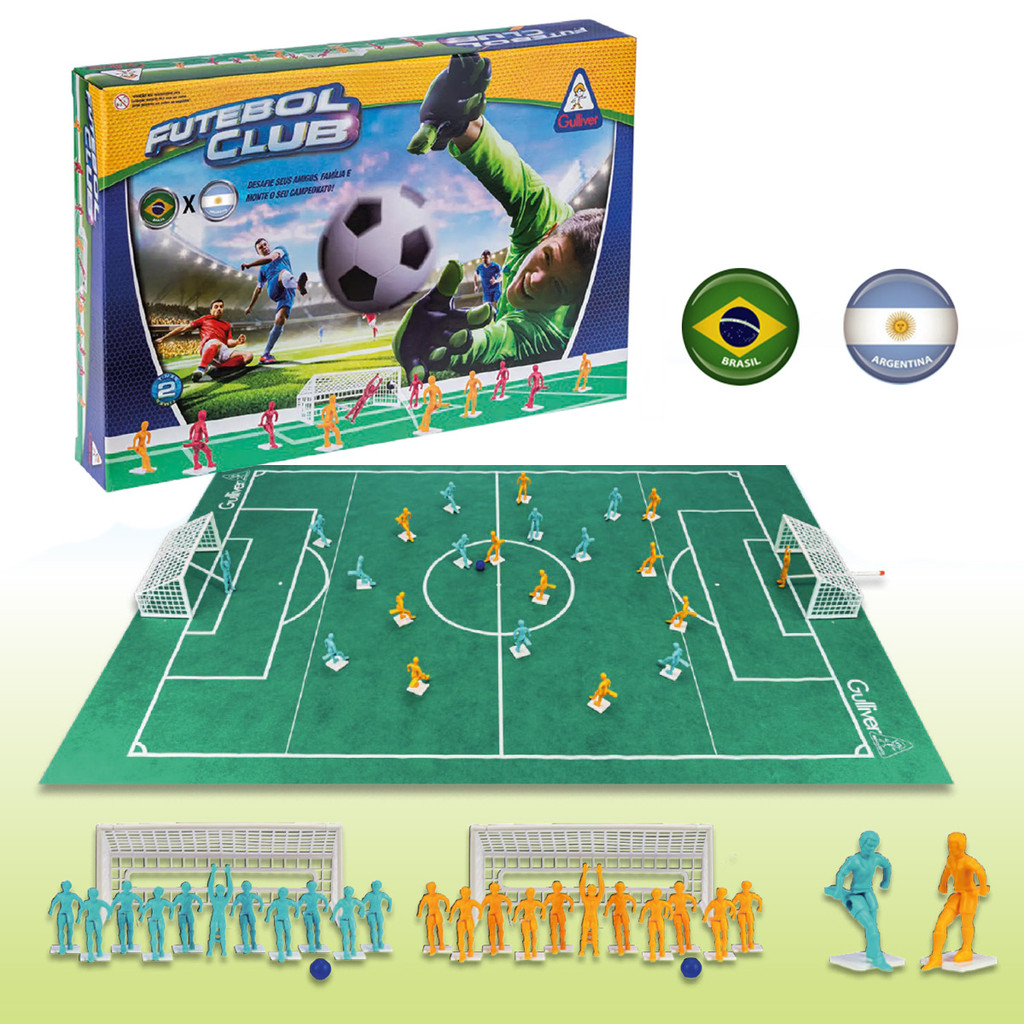 Futebol Club 2 Seleções Brasil Argentina Espanha Futebol De Mesa Com Campo Gulliver em Oferta na Shopee
