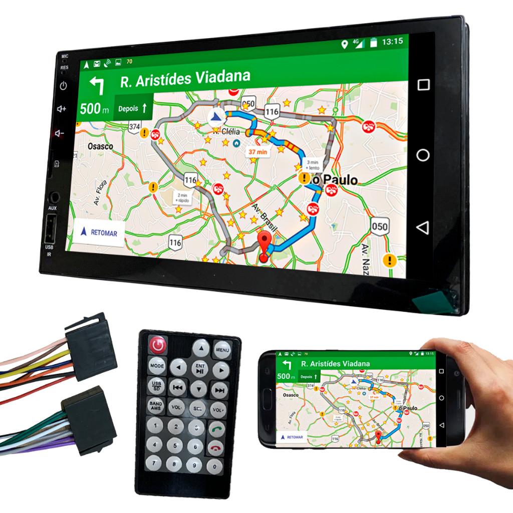 Central Multimídia Ultron MP5 7" Touchscreen com Bluetooth, Espelhamento, USB, AUX e SD em Oferta na Shopee