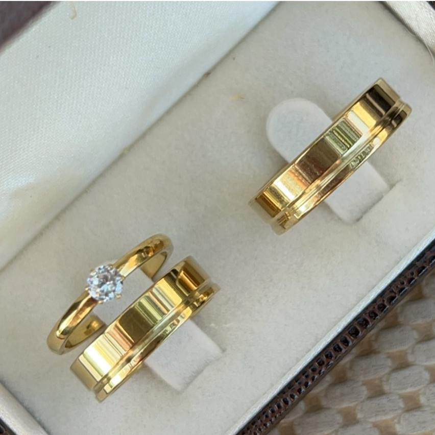 Par Aliança Casamento Moeda Antiga 6MM + Anel Gravação e Caixinha