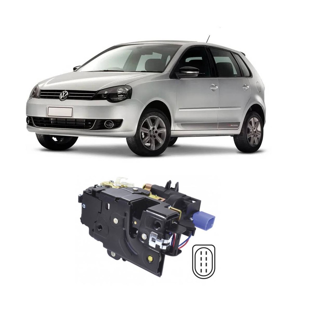FECHADURA DA PORTA DIANTEIRA ESQUERDA ELETRICA POLO 2002 A 2014 em Oferta na Shopee
