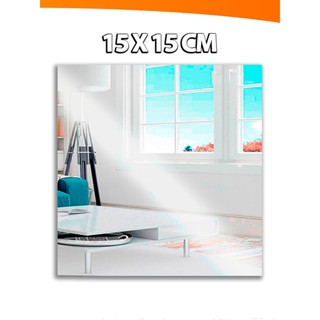 Espelho Auto Adesivo Acrilico Decorativo Retangular 15x15 Sala Banheiro Kolling Sell em Oferta na Shopee
