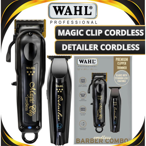 Combo De Máquinas Wahl Black Magic Clip e Detailer Cordless Bivolt Original Com 2 Anos De Garantia