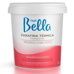 Parafina Térmica Hidratante Com Extrato de Pêssego e Óleo de Coco Depil Bella 350g Fragrância Suave