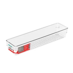 Cesto Organizador Plástico Multiuso GG Clear Transparente Utti Ordene