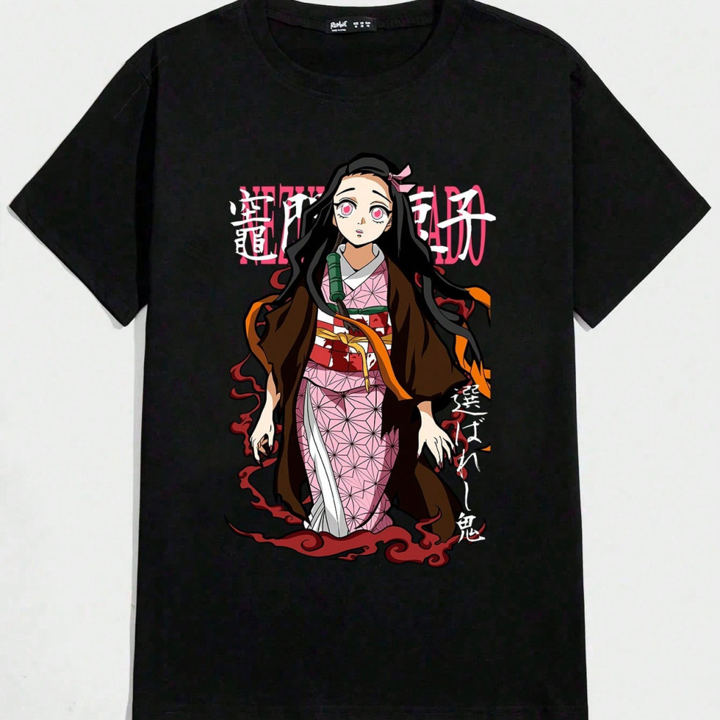 Camiseta Masculina Oversized Streetwear Anime Demon Slayer Shinobu Rengoku Caçador Demônios Anime