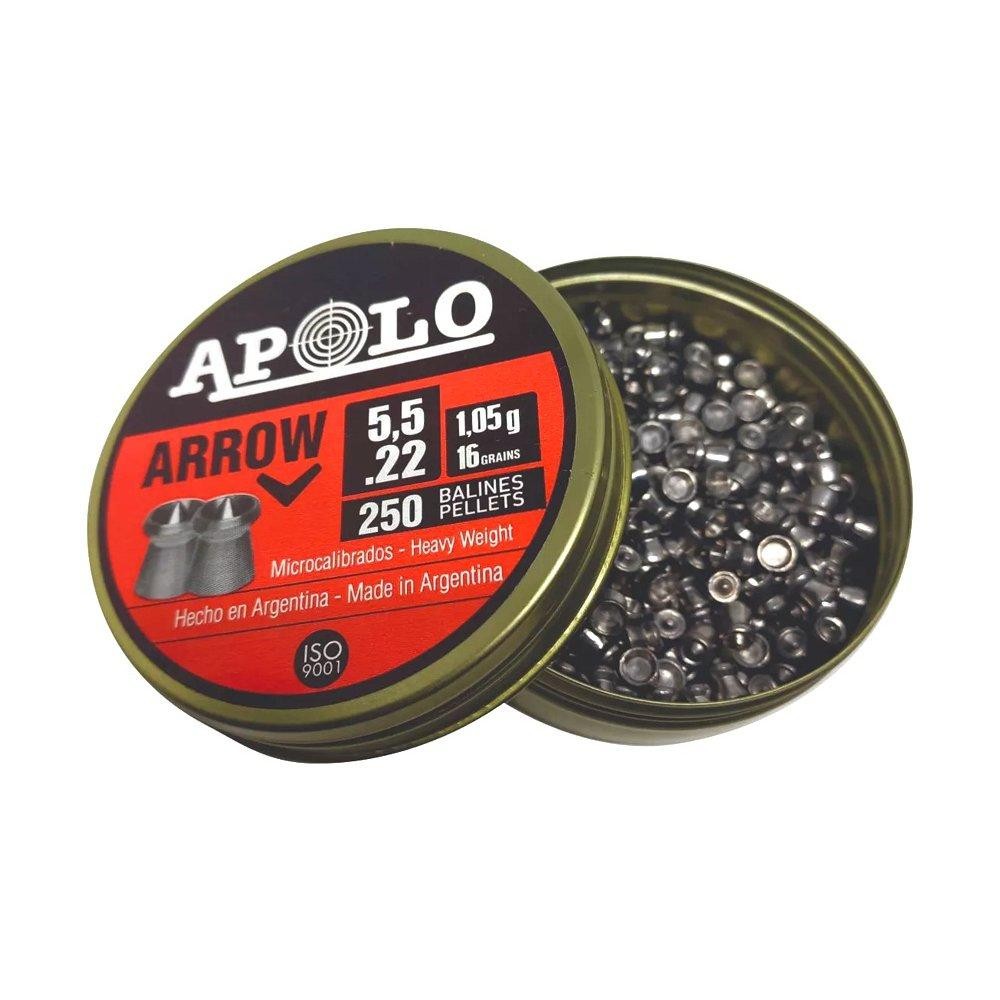 Chumbinho Premium Apolo Arrow 5.5mm 250un poder expansão