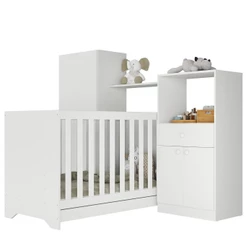 Quarto Infantil com Berço 3 em 1 Luíza Multimóveis Branco