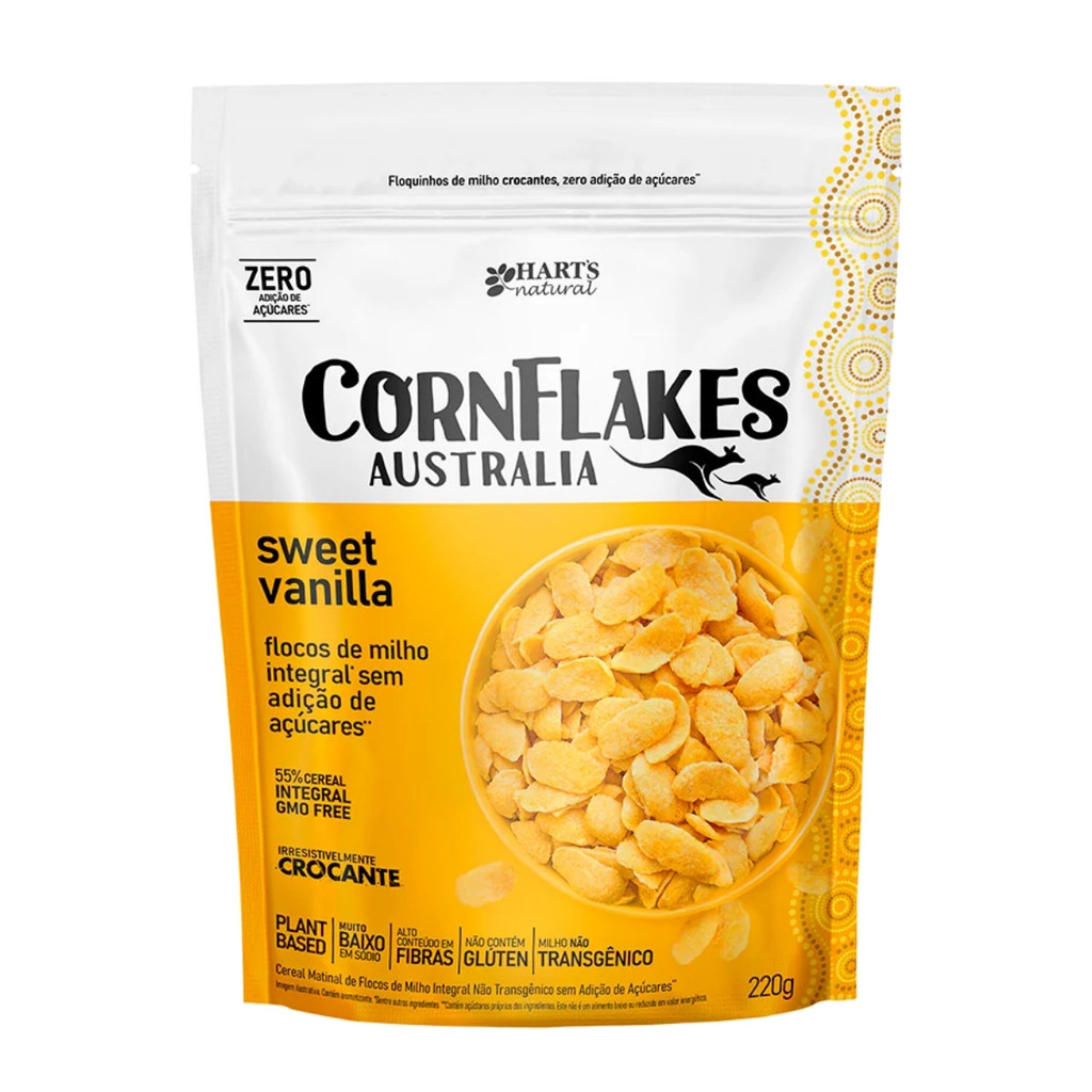 Cereal Cornflakes Australia Refil 220g Harts Natural - Food & Beverages