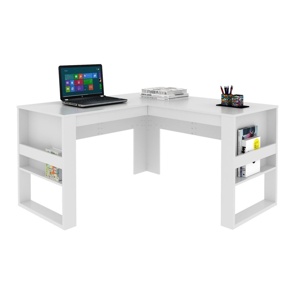 Mesa Escritório de Canto Multimóveis CR25042 Branca em Oferta na Shopee