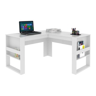 Mesa Escritório de Canto Multimóveis CR25042 Branca em Oferta na Shopee