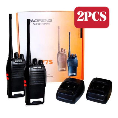 Kit 2 Rádio Comunicador Longo Alcance Walkie-Talkie Baofeng 777s Alcance 12km + Fone Envio Imediato