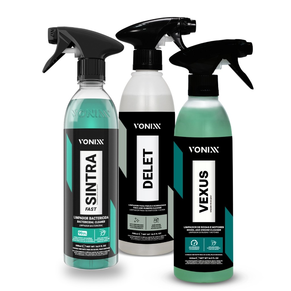 Kit Para Limpeza Automotiva Vexus Delet e Sintra Fast Vonixx em Oferta na Shopee