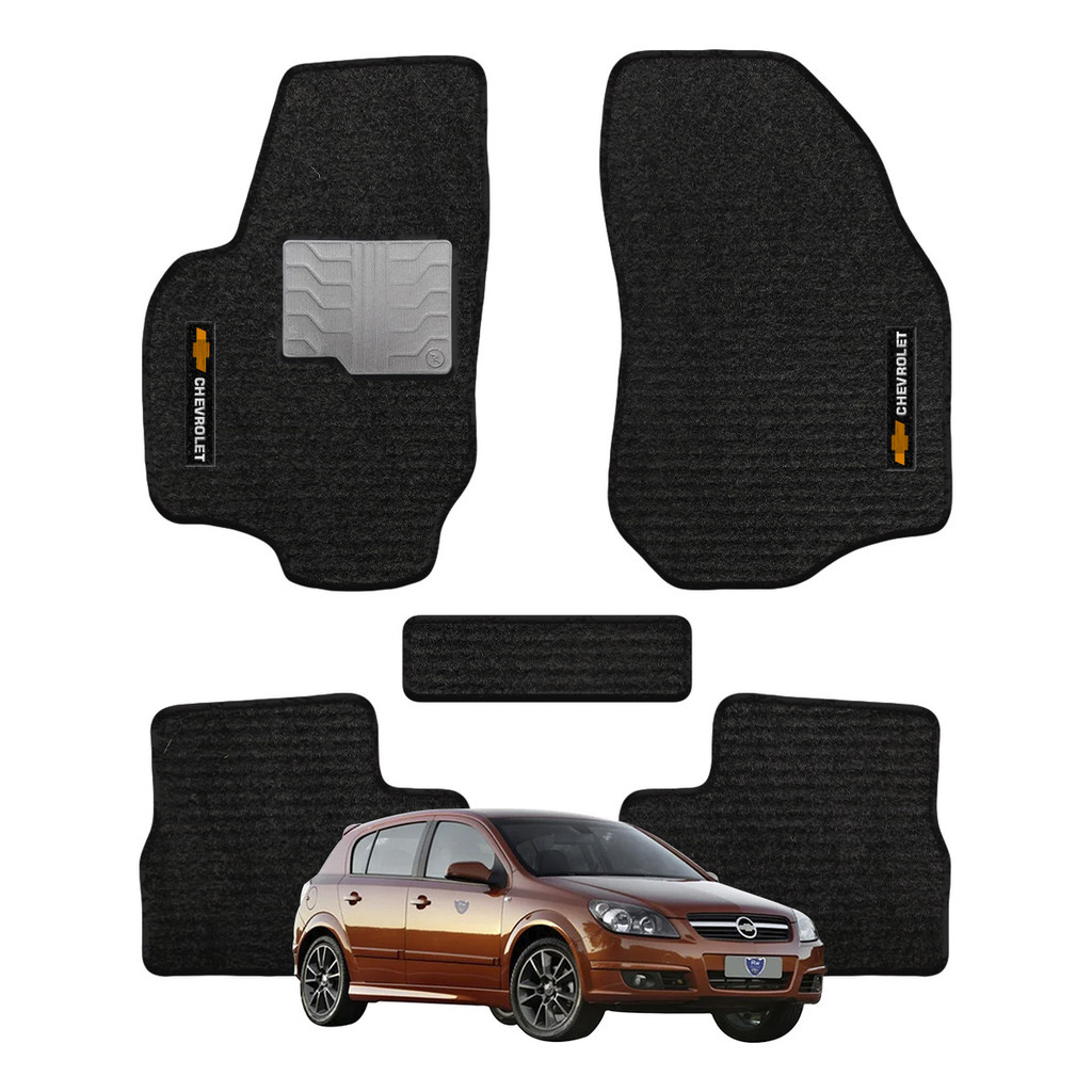 Kit de tapetes 5 peças específico Vectra GT 2007 / 2011 Carpete Preto