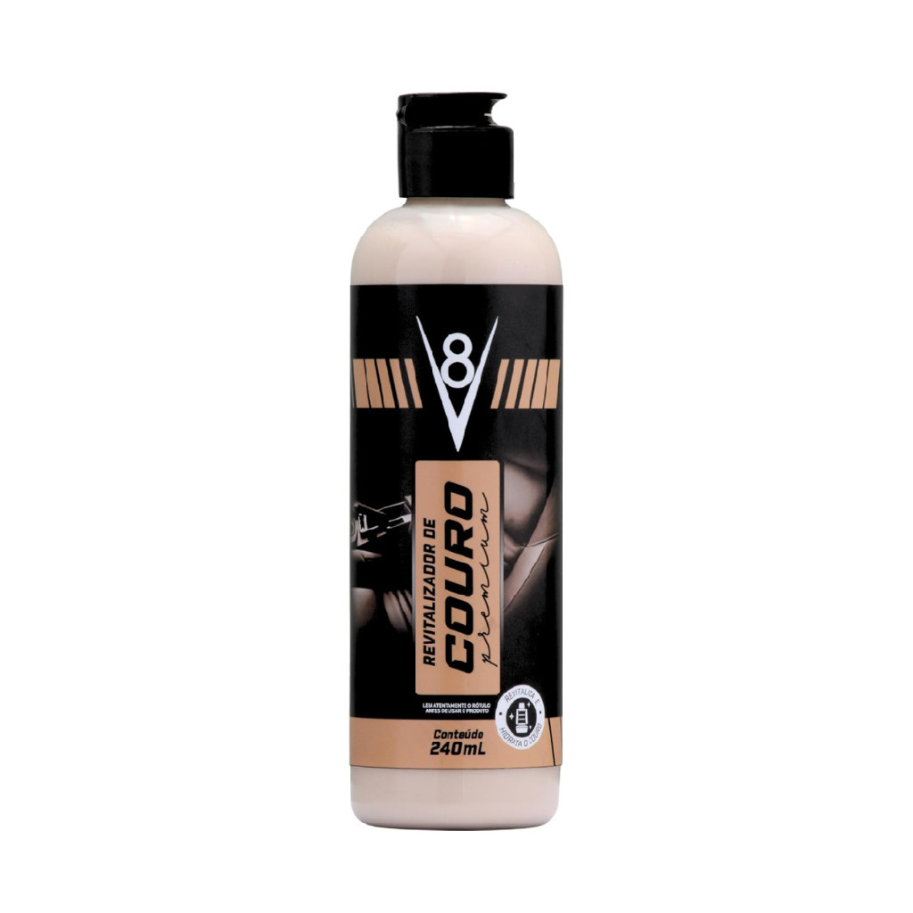 Revitalizante de Couro Automotivo Hidratação e Proteção Premium 240ml V8